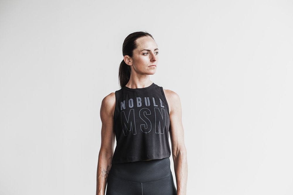 NOBULL Women's Muscle (Madison) Tank Tops - Black - Ireland (1780DFIET)